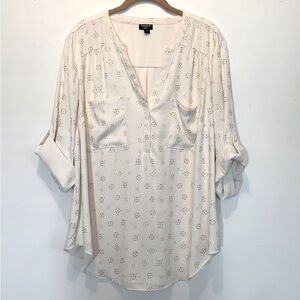 Torrid Harper Georgette Gold Medallion Tunic Blouse